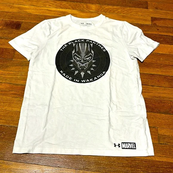 Under Armour x Marvel Boys Black Panther Tee, Youth Medium - Picture 1 of 3